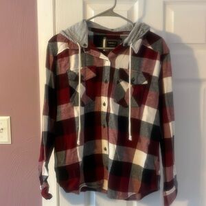 Women’s Hooded Button Down Flannel